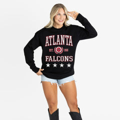Atlanta Falcons Gameday Couture Women's Oversized Everyday Star Long Sleeve T-Shirt - Black - NFL