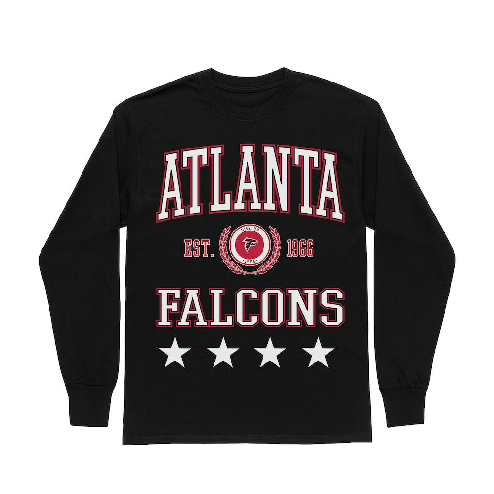 Atlanta Falcons Gameday Couture Women's Oversized Everyday Star Long Sleeve T-Shirt - Black - NFL
