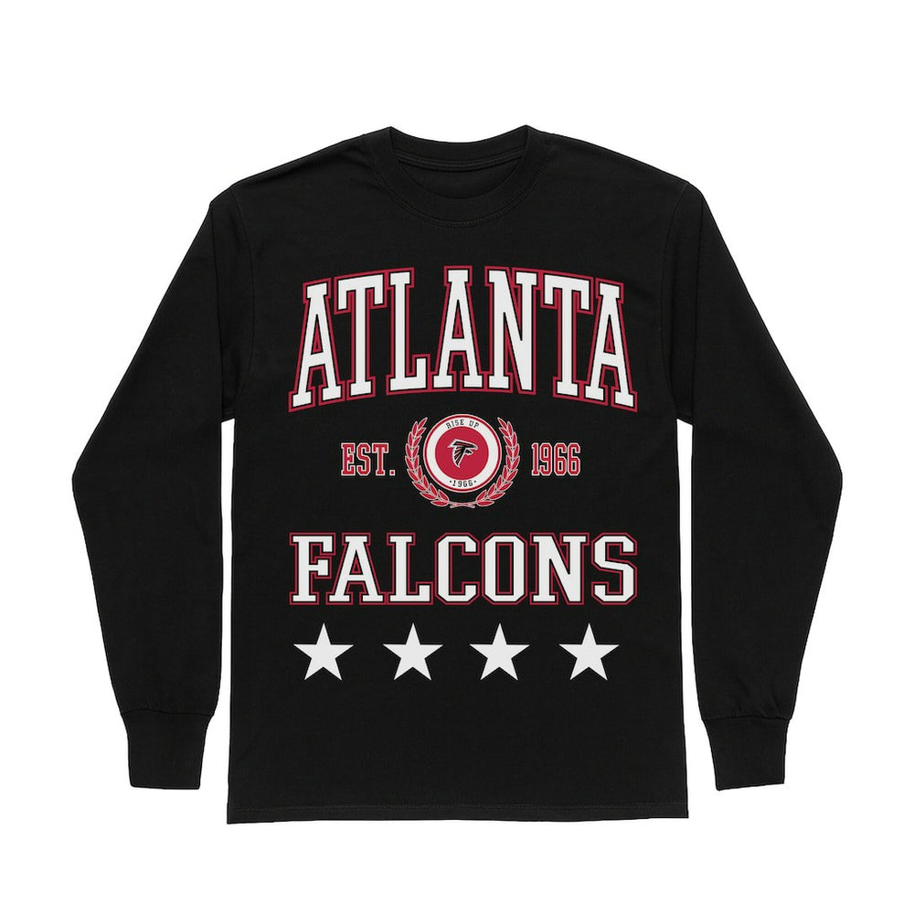 Atlanta Falcons Gameday Couture Women's Oversized Everyday Star Long Sleeve T-Shirt - Black - NFL
