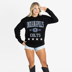 Indianapolis Colts Gameday Couture Women's Oversized Everyday Star Long Sleeve T-Shirt - Black - NFL