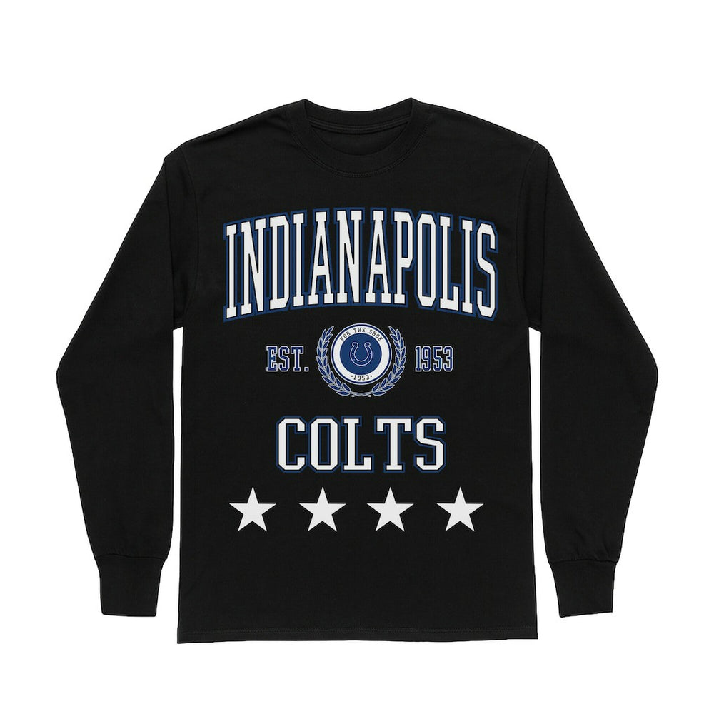 Indianapolis Colts Gameday Couture Women's Oversized Everyday Star Long Sleeve T-Shirt - Black - NFL