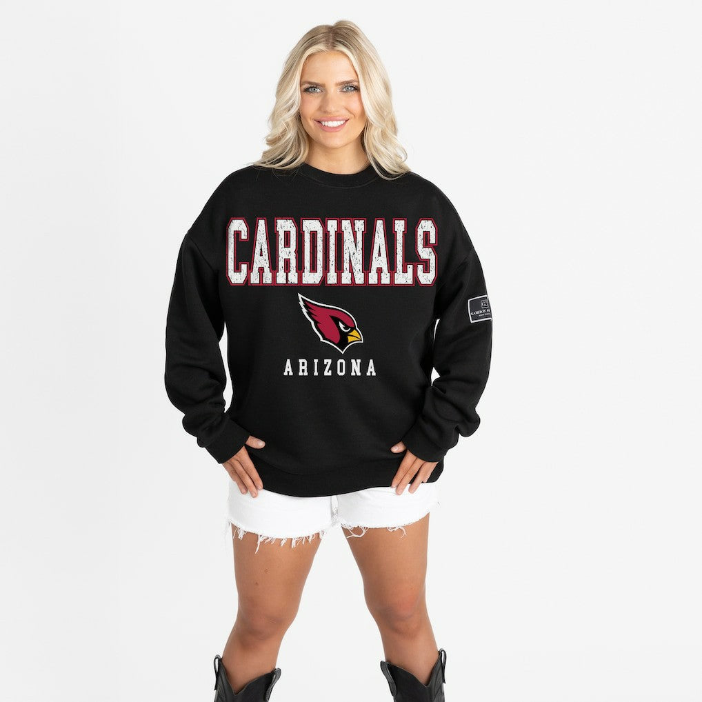 Arizona Cardinals Gameday Couture Women's Oversized Level Up Black Label Premium Fleece Sweatshirt - Black - NFL
