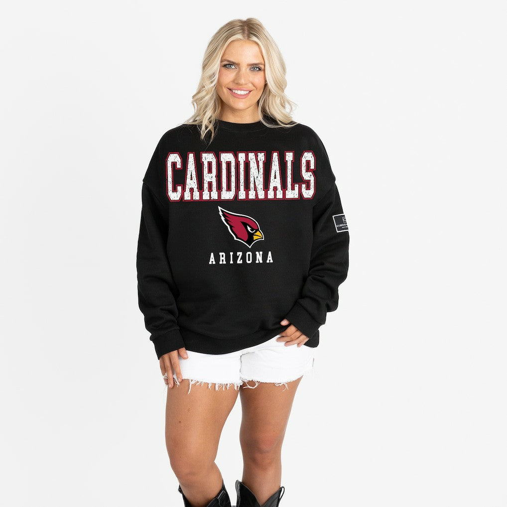 Arizona Cardinals Gameday Couture Women's Oversized Level Up Black Label Premium Fleece Sweatshirt - Black - NFL