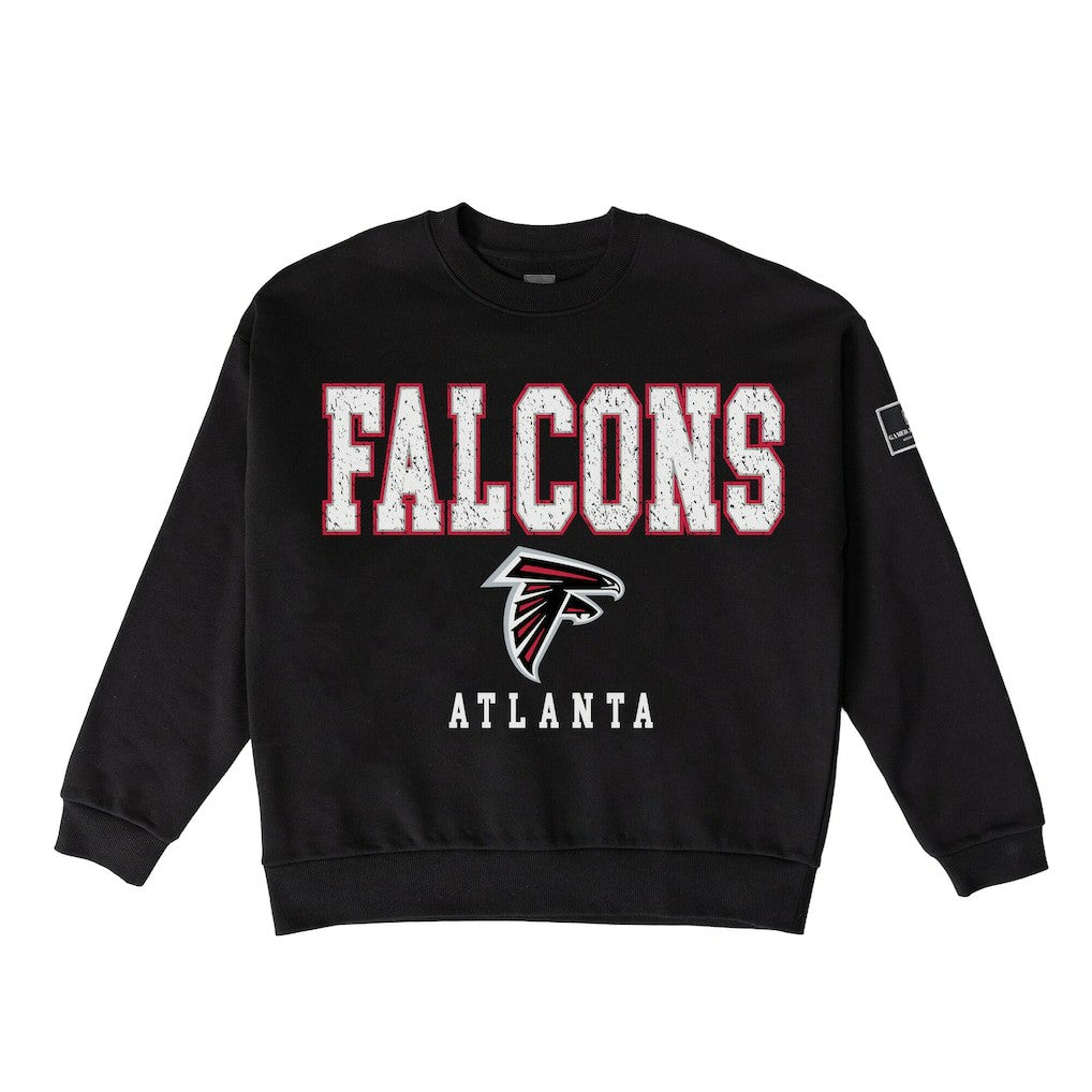 Atlanta Falcons Gameday Couture Women's Oversized Level Up Black Label Premium Fleece Sweatshirt - Black - NFL