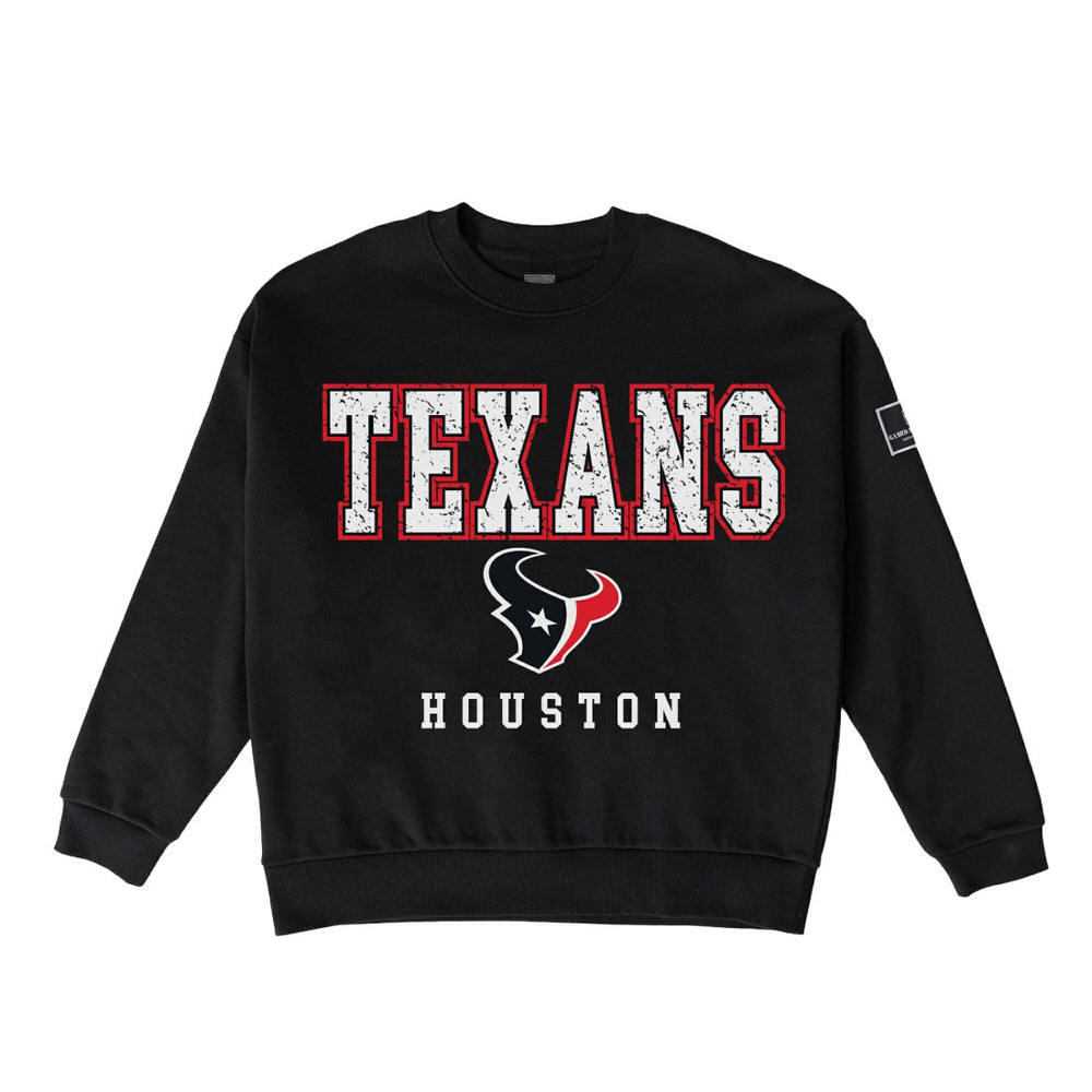 Houston Texans Gameday Couture Women's Oversized Level Up Black Label Premium Fleece Sweatshirt - Black - NFL