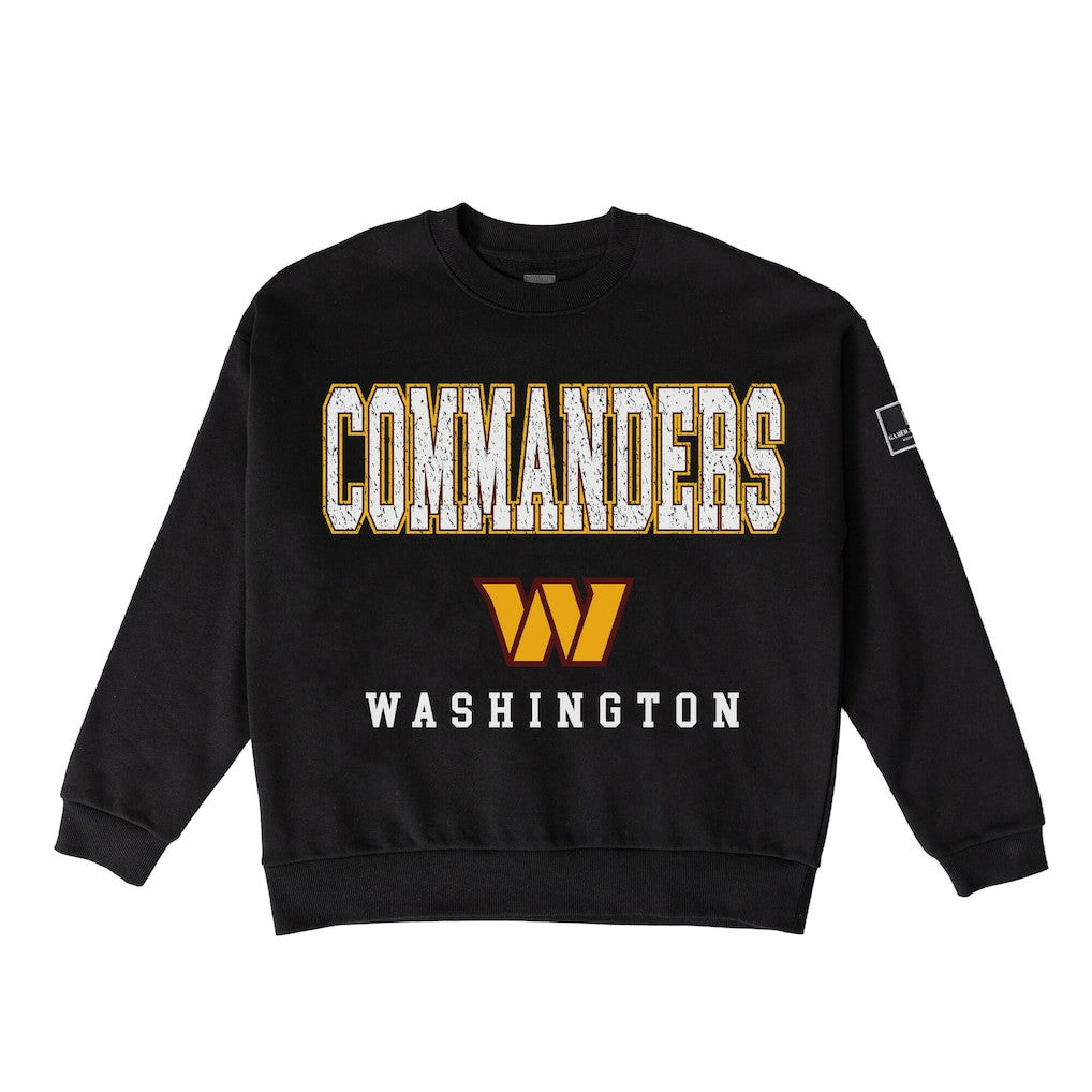 Washington Commanders Gameday Couture Women's Oversized Level Up Black Label Premium Fleece Sweatshirt - Black - NFL