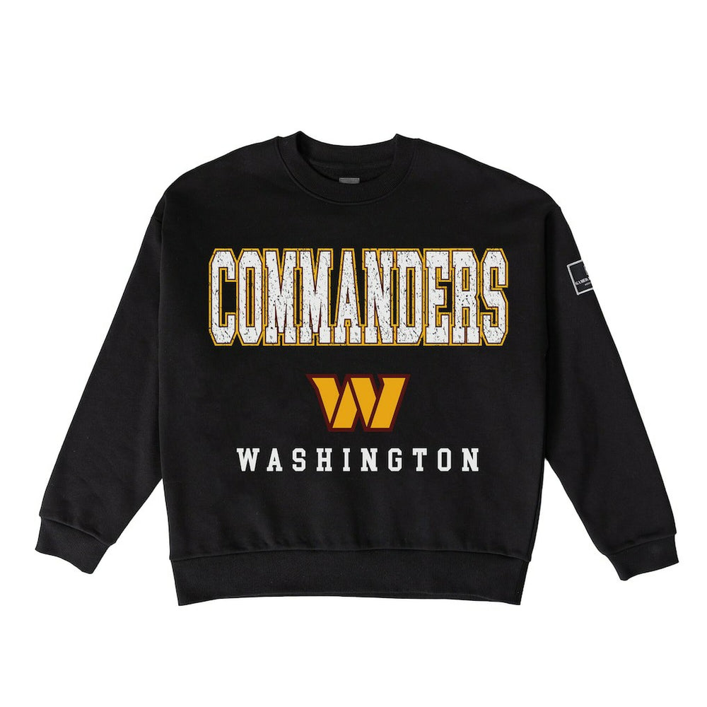 Washington Commanders Gameday Couture Women's Oversized Level Up Black Label Premium Fleece Sweatshirt - Black - NFL