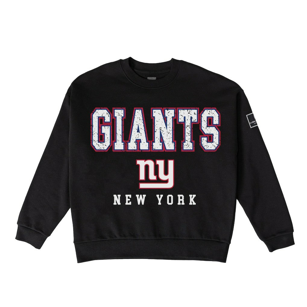 New York Giants Gameday Couture Women's Oversized Level Up Black Label Premium Fleece Sweatshirt - Black - NFL