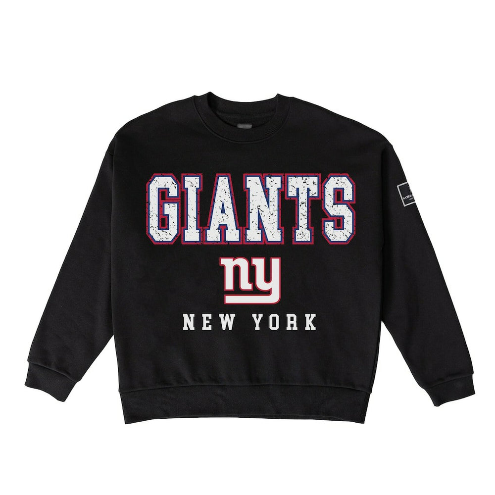 New York Giants Gameday Couture Women's Oversized Level Up Black Label Premium Fleece Sweatshirt - Black - NFL