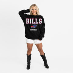 Buffalo Bills Gameday Couture Women's Oversized Level Up Black Label Premium Fleece Sweatshirt - Black - NFL