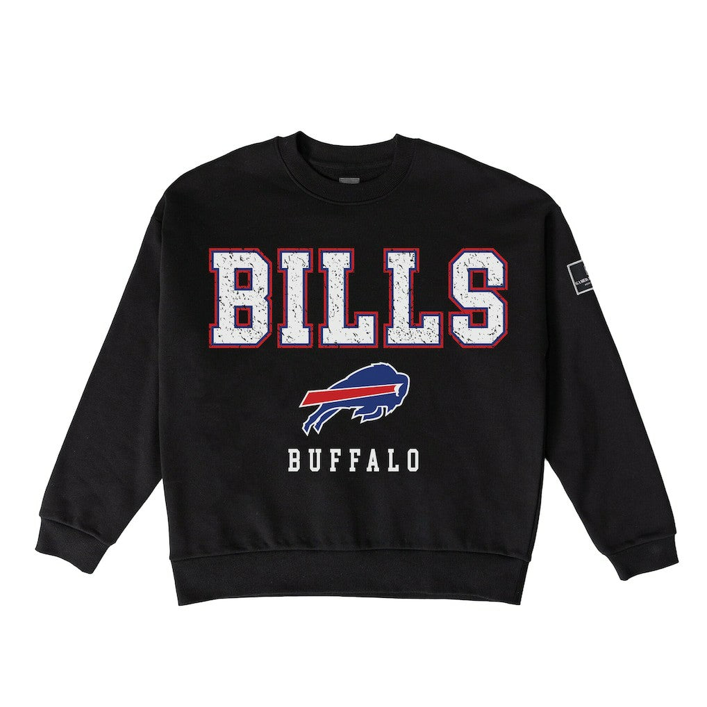 Buffalo Bills Gameday Couture Women's Oversized Level Up Black Label Premium Fleece Sweatshirt - Black - NFL