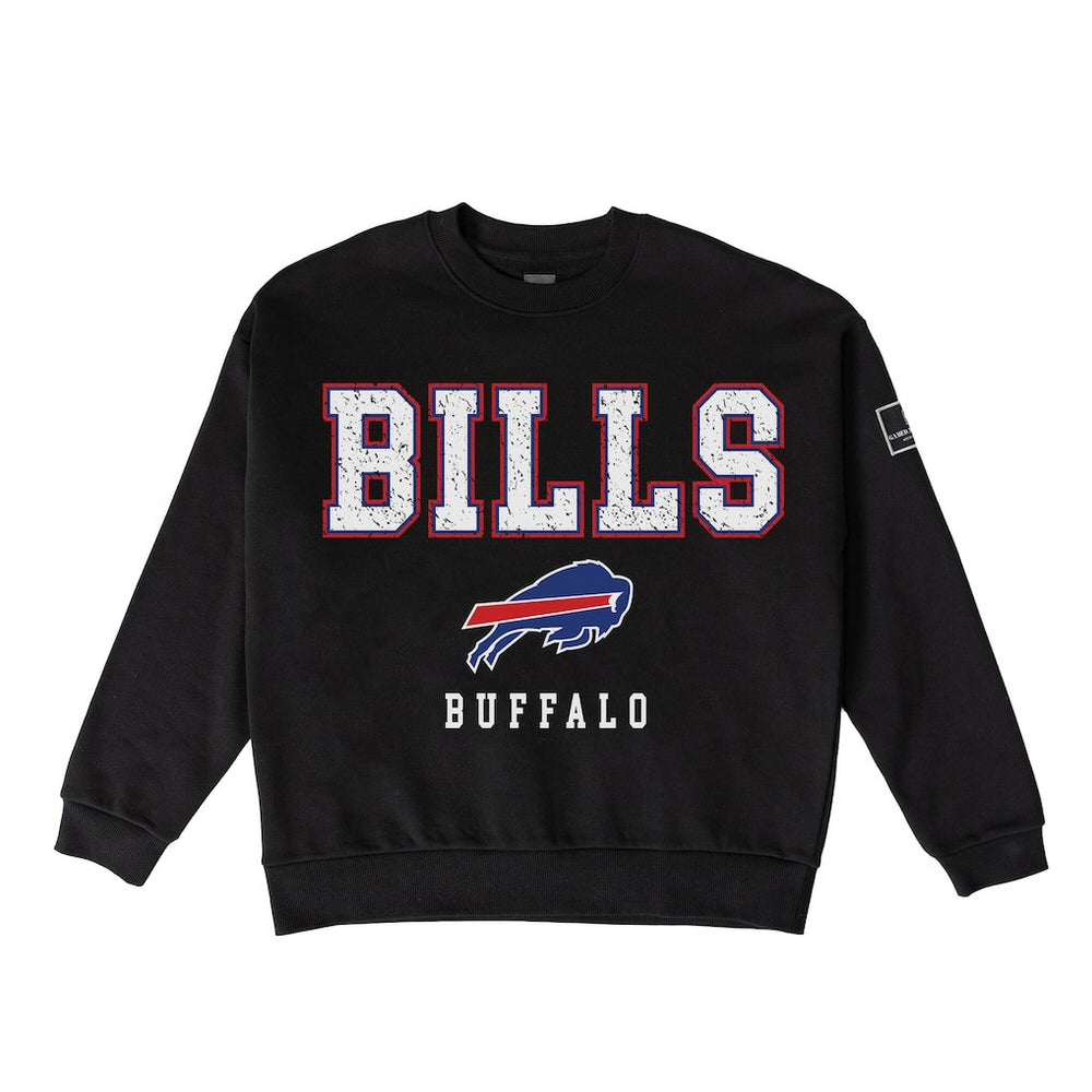 Buffalo Bills Gameday Couture Women's Oversized Level Up Black Label Premium Fleece Sweatshirt - Black - NFL