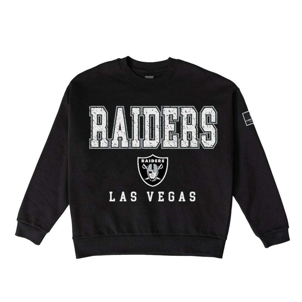 Las Vegas Raiders Gameday Couture Women's Oversized Level Up Black Label Premium Fleece Sweatshirt - Black - NFL