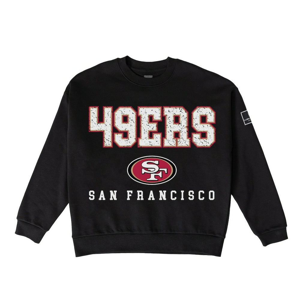 San Francisco 49ers Gameday Couture Women's Oversized Level Up Black Label Premium Fleece Sweatshirt - Black - NFL