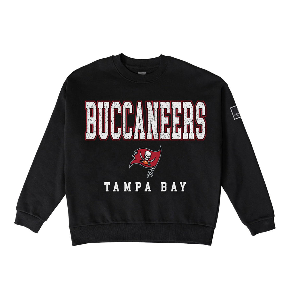 Tampa Bay Buccaneers Gameday Couture Women's Oversized Level Up Black Label Premium Fleece Sweatshirt - Black - NFL