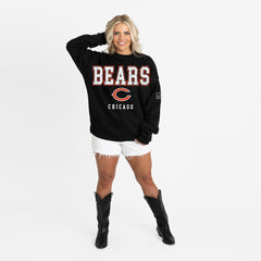 Chicago Bears Gameday Couture Women's Oversized Level Up Black Label Premium Fleece Sweatshirt - Black - NFL
