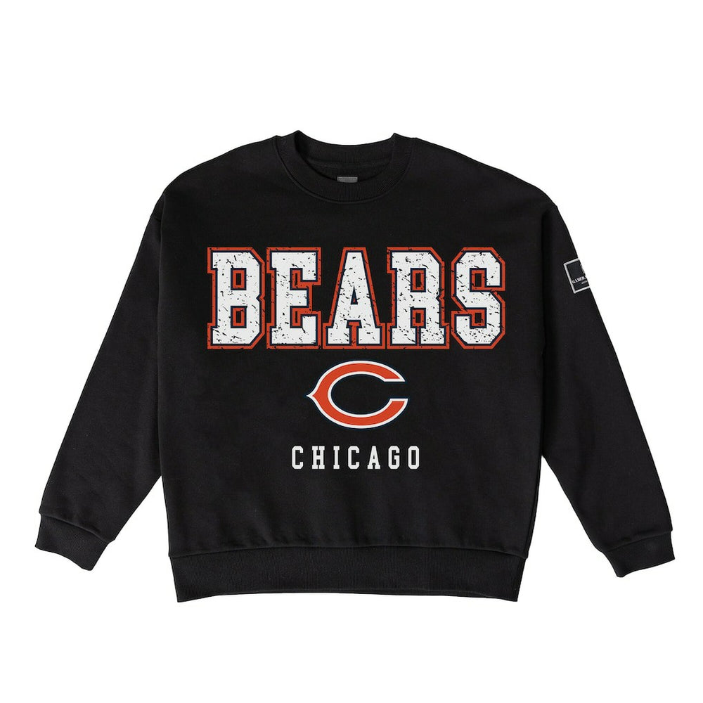 Chicago Bears Gameday Couture Women's Oversized Level Up Black Label Premium Fleece Sweatshirt - Black - NFL