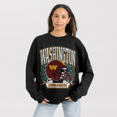 Washington Commanders Gameday Couture Women's Oversized Victory Lane Black Label Premium Fleece Sweatshirt - Black - NFL