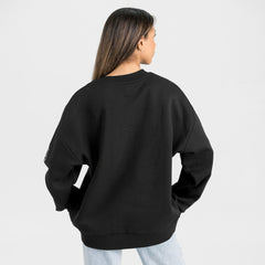 Washington Commanders Gameday Couture Women's Oversized Victory Lane Black Label Premium Fleece Sweatshirt - Black - NFL