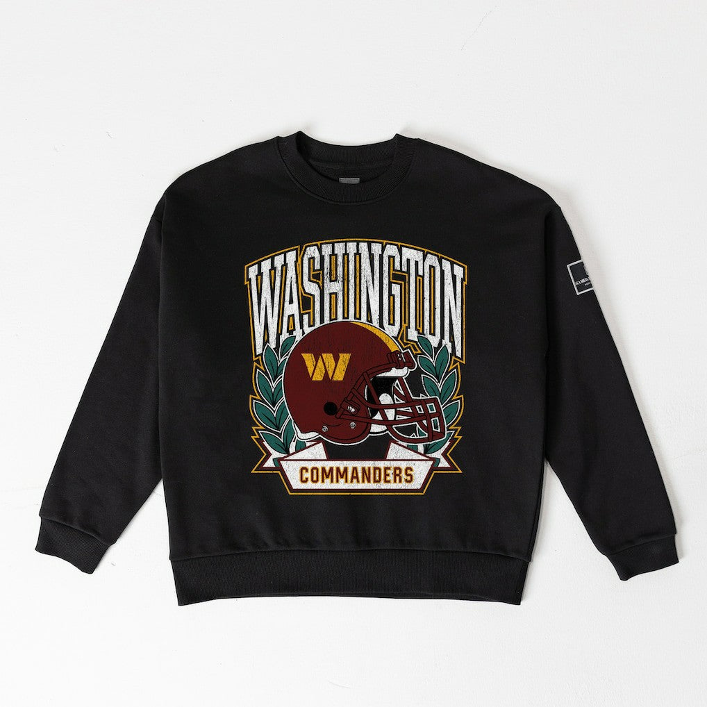 Washington Commanders Gameday Couture Women's Oversized Victory Lane Black Label Premium Fleece Sweatshirt - Black - NFL