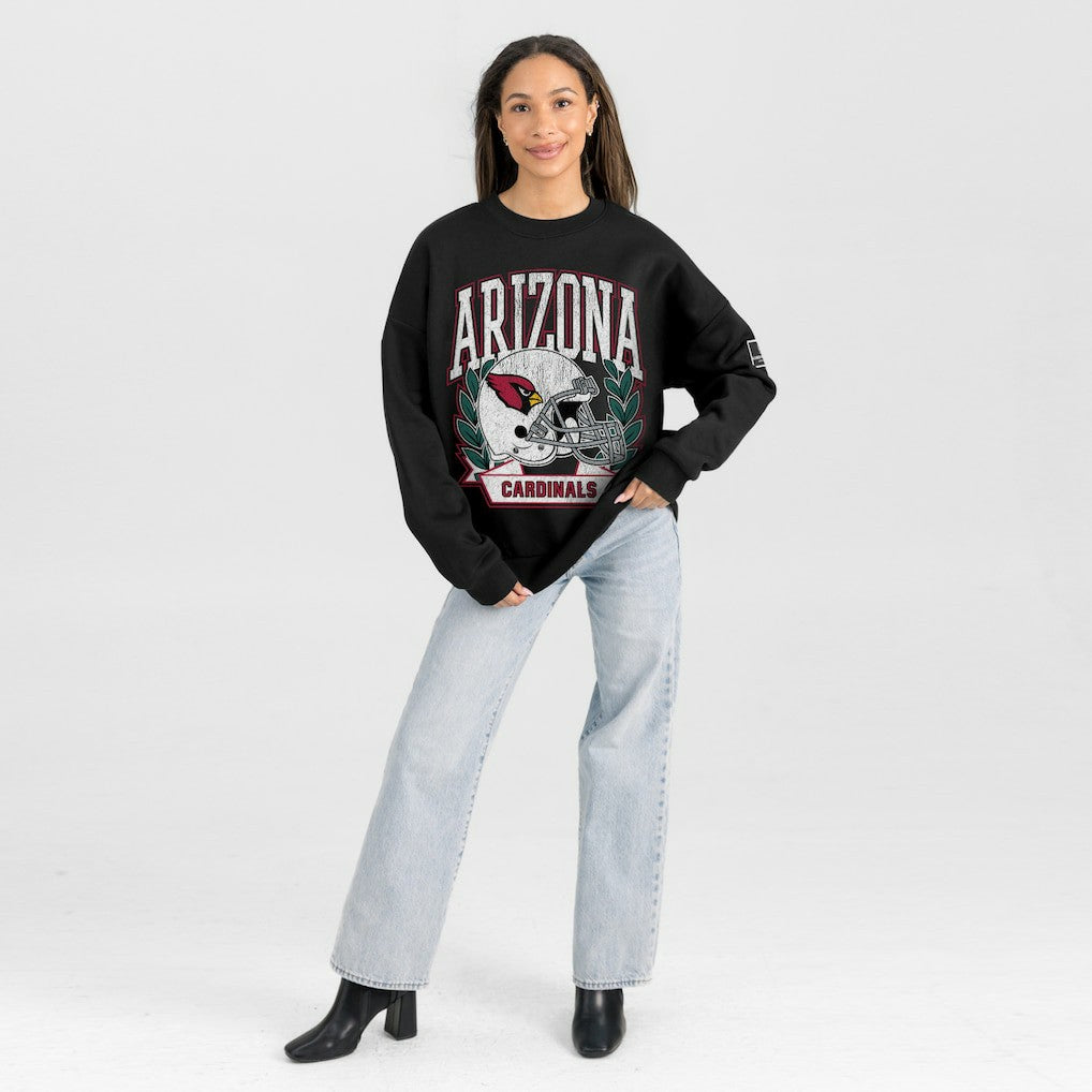 Arizona Cardinals Gameday Couture Women's Oversized Victory Lane Black Label Premium Fleece Sweatshirt - Black - NFL