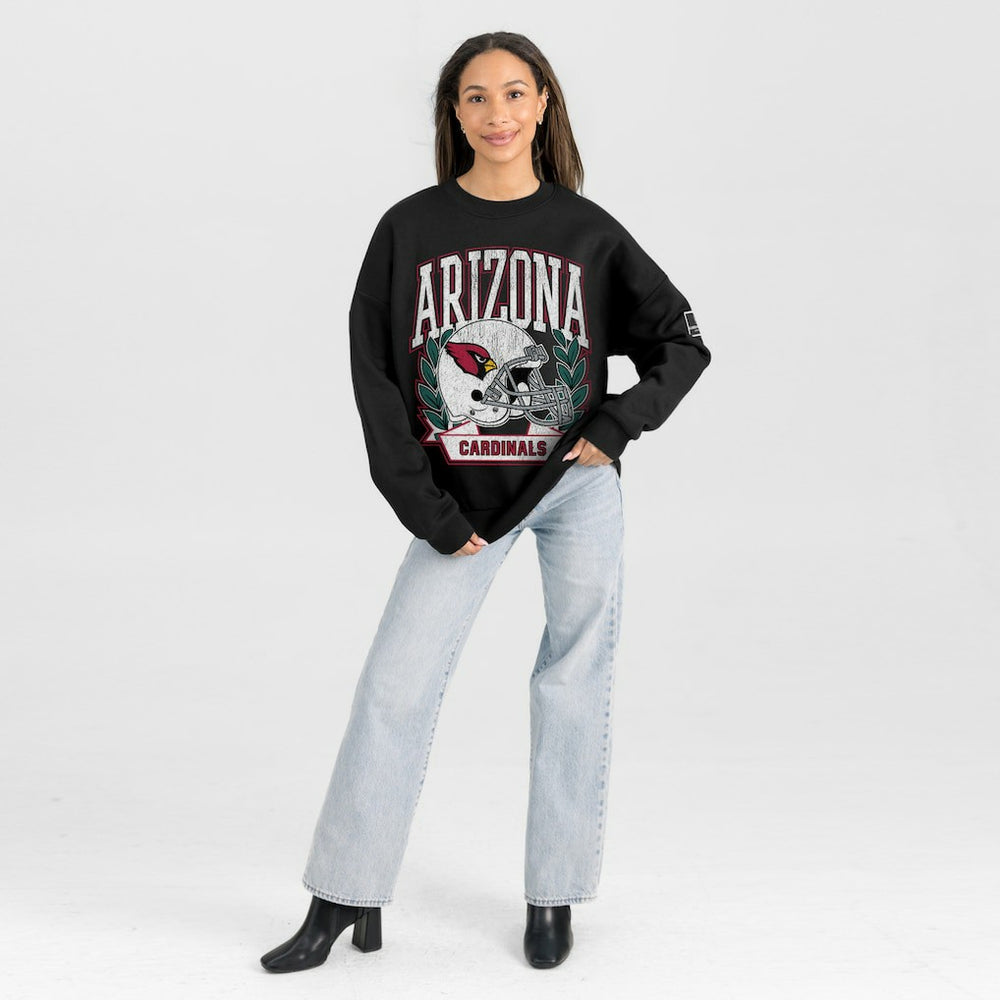 Arizona Cardinals Gameday Couture Women's Oversized Victory Lane Black Label Premium Fleece Sweatshirt - Black - NFL