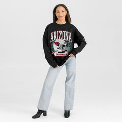 Arizona Cardinals Gameday Couture Women's Oversized Victory Lane Black Label Premium Fleece Sweatshirt - Black - NFL