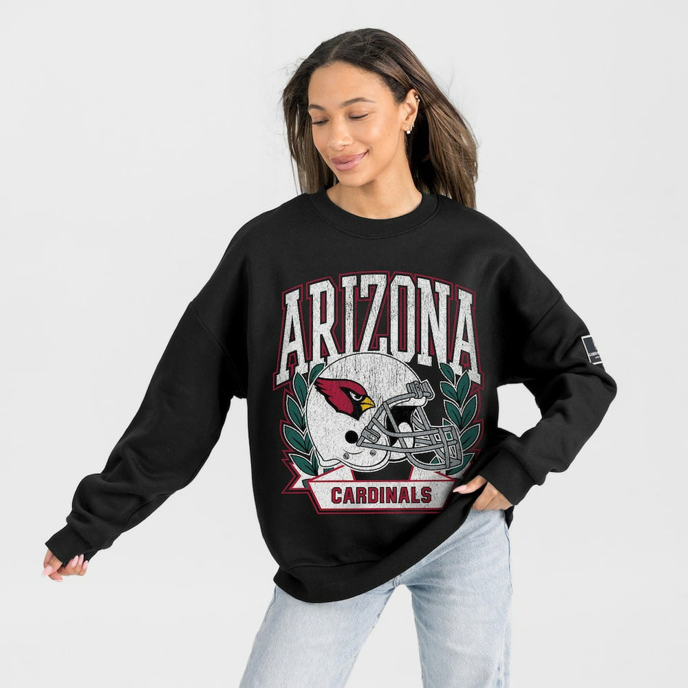 Arizona Cardinals Gameday Couture Women's Oversized Victory Lane Black Label Premium Fleece Sweatshirt - Black - NFL