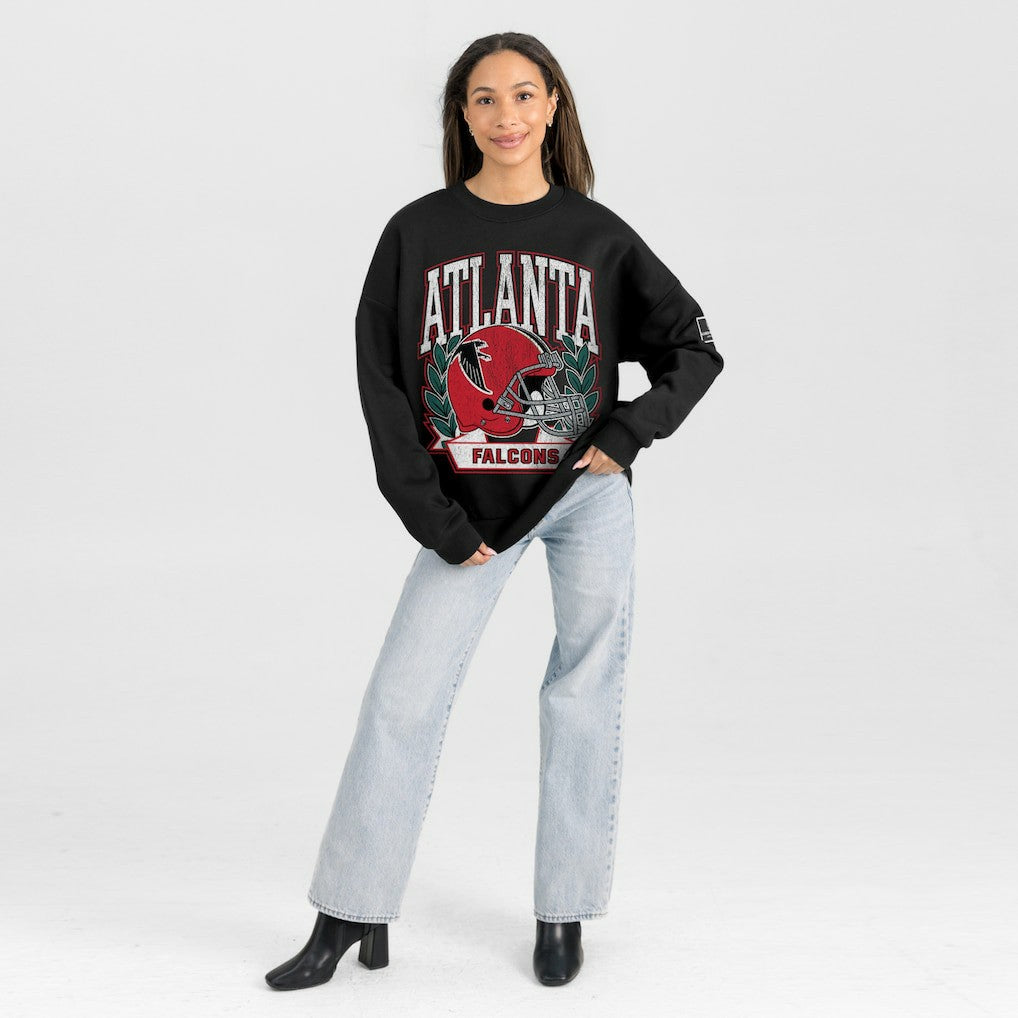 Atlanta Falcons Gameday Couture Women's Oversized Victory Lane Black Label Premium Fleece Sweatshirt - Black - NFL