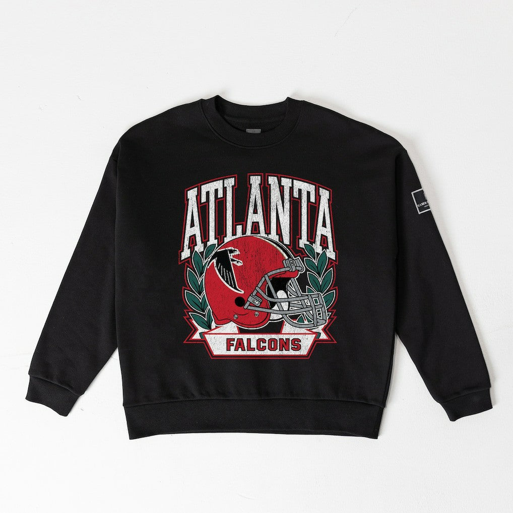 Atlanta Falcons Gameday Couture Women's Oversized Victory Lane Black Label Premium Fleece Sweatshirt - Black - NFL