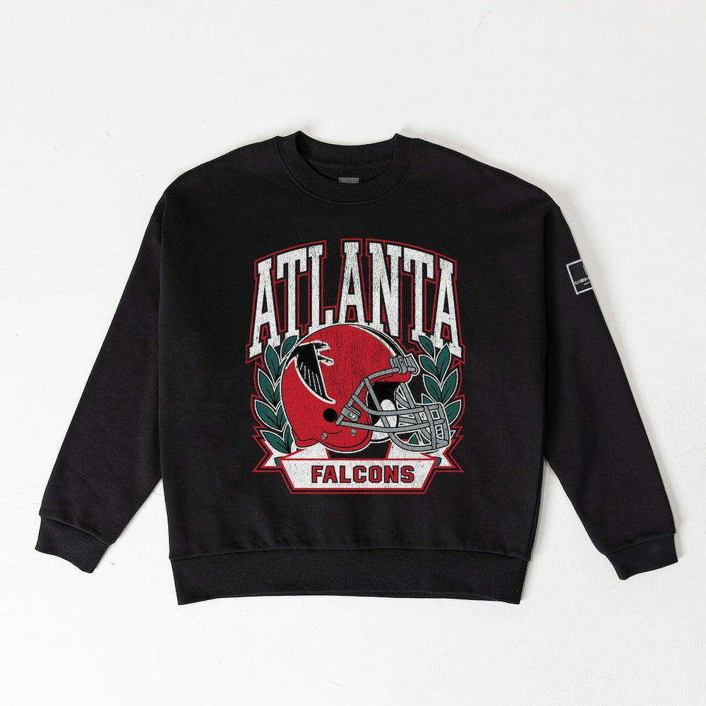 Atlanta Falcons Gameday Couture Women's Oversized Victory Lane Black Label Premium Fleece Sweatshirt - Black - NFL