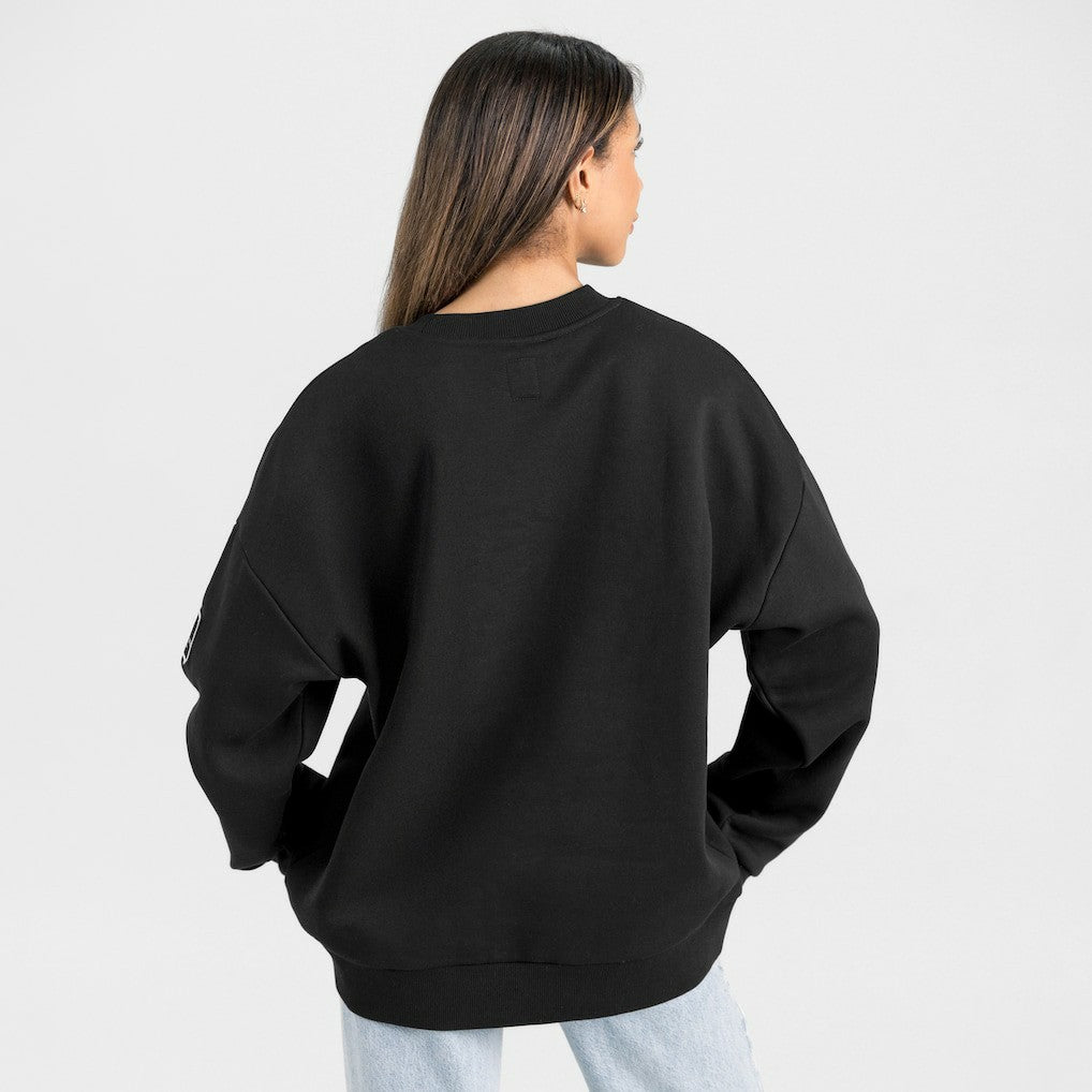 Baltimore Ravens Gameday Couture Women's Oversized Victory Lane Black Label Premium Fleece Sweatshirt - Black - NFL