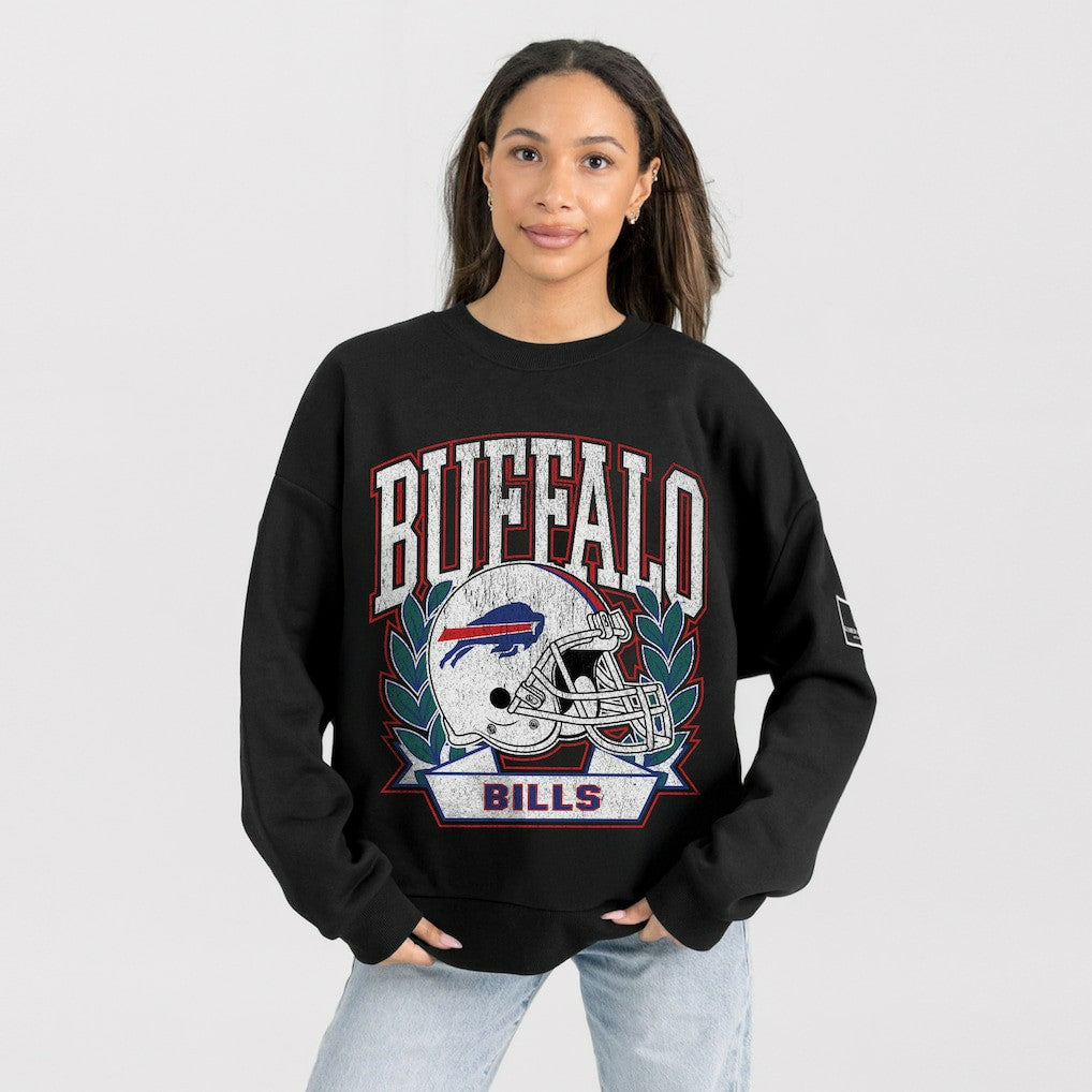 Buffalo Bills Gameday Couture Women's Oversized Victory Lane Black Label Premium Fleece Sweatshirt - Black - NFL