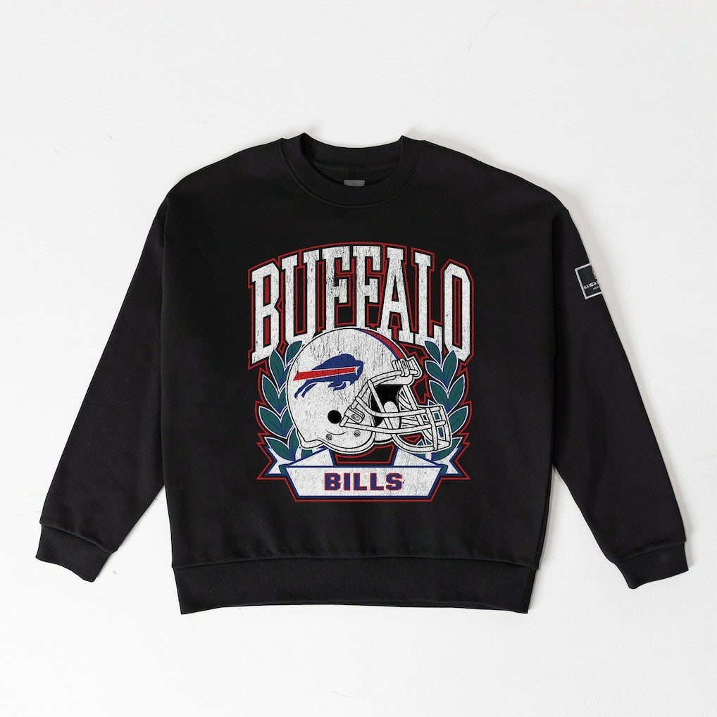 Buffalo Bills Gameday Couture Women's Oversized Victory Lane Black Label Premium Fleece Sweatshirt - Black - NFL