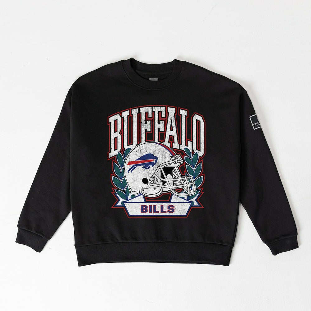 Buffalo Bills Gameday Couture Women's Oversized Victory Lane Black Label Premium Fleece Sweatshirt - Black - NFL