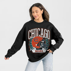 Chicago Bears Gameday Couture Women's Oversized Victory Lane Black Label Premium Fleece Sweatshirt - Black - NFL