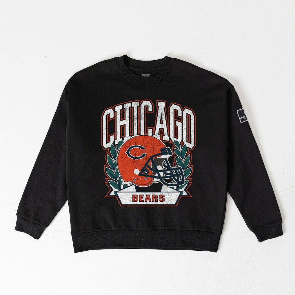 Chicago Bears Gameday Couture Women's Oversized Victory Lane Black Label Premium Fleece Sweatshirt - Black - NFL
