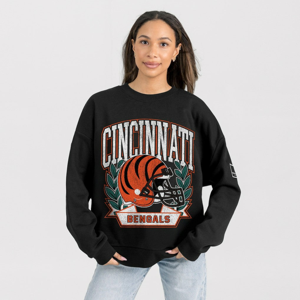 Cincinnati Bengals Gameday Couture Women's Oversized Victory Lane Black Label Premium Fleece Sweatshirt - Black - NFL