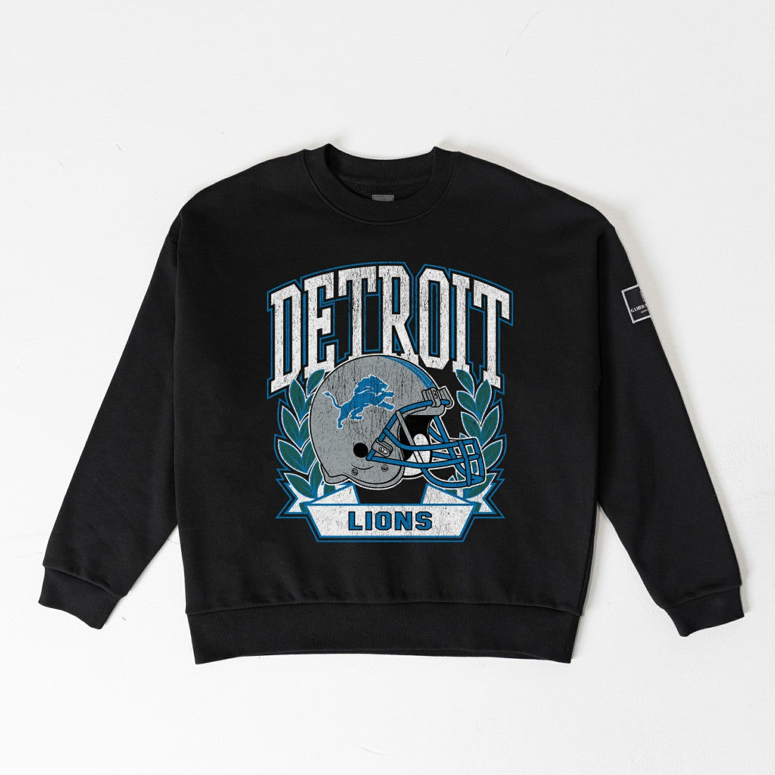 Detroit Lions Gameday Couture Women's Oversized Victory Lane Black Label Premium Fleece Sweatshirt - Black - NFL