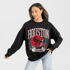 Houston Texans Gameday Couture Women's Oversized Victory Lane Black Label Premium Fleece Sweatshirt - Black - NFL