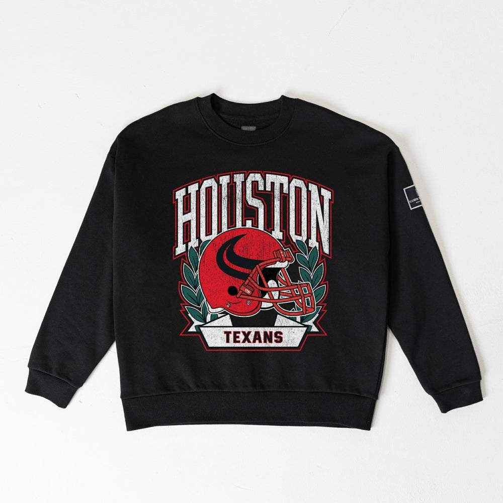 Houston Texans Gameday Couture Women's Oversized Victory Lane Black Label Premium Fleece Sweatshirt - Black - NFL