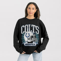 Indianapolis Colts Gameday Couture Women's Oversized Victory Lane Black Label Premium Fleece Sweatshirt - Black - NFL