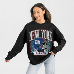 New York Giants Gameday Couture Women's Oversized Victory Lane Black Label Premium Fleece Sweatshirt - Black - NFL