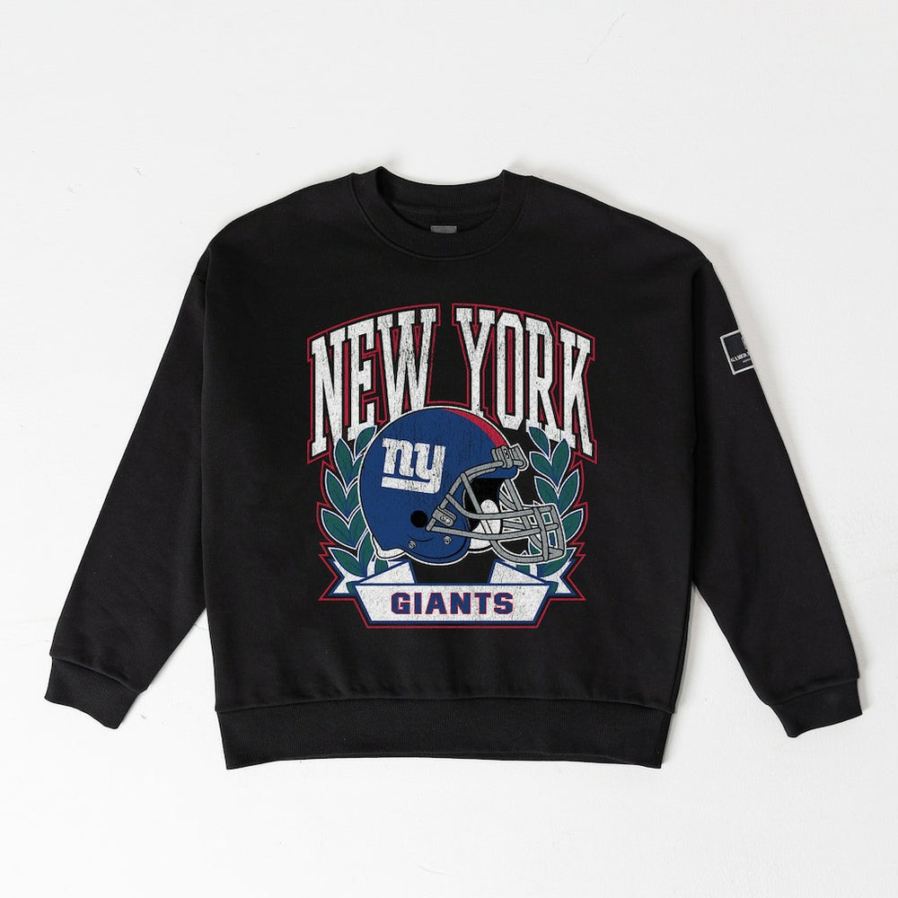 New York Giants Gameday Couture Women's Oversized Victory Lane Black Label Premium Fleece Sweatshirt - Black - NFL