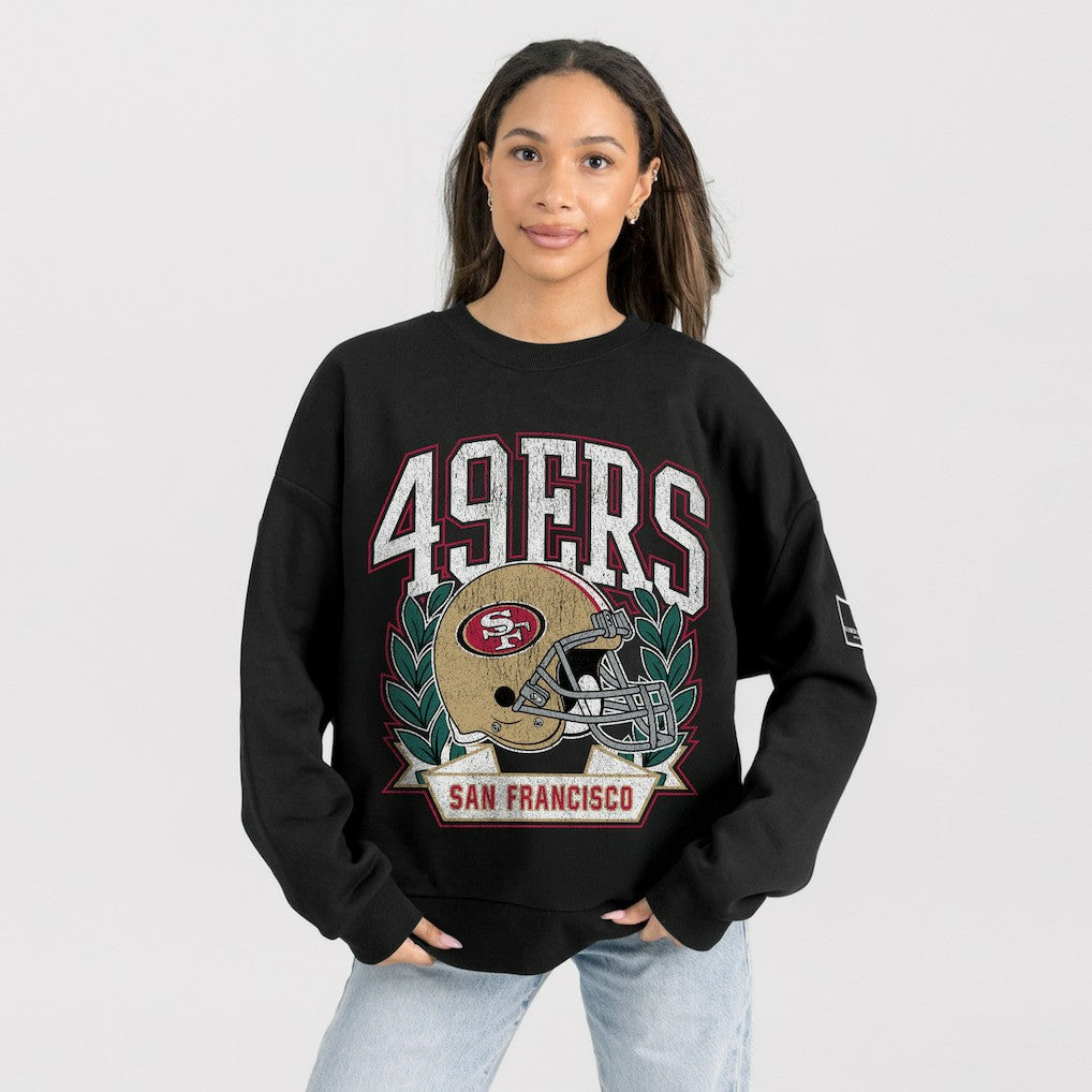 San Francisco 49ers Gameday Couture Women's Oversized Victory Lane Black Label Premium Fleece Sweatshirt - Black - NFL