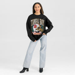 Tampa Bay Buccaneers Gameday Couture Women's Oversized Victory Lane Black Label Premium Fleece Sweatshirt - Black - NFL