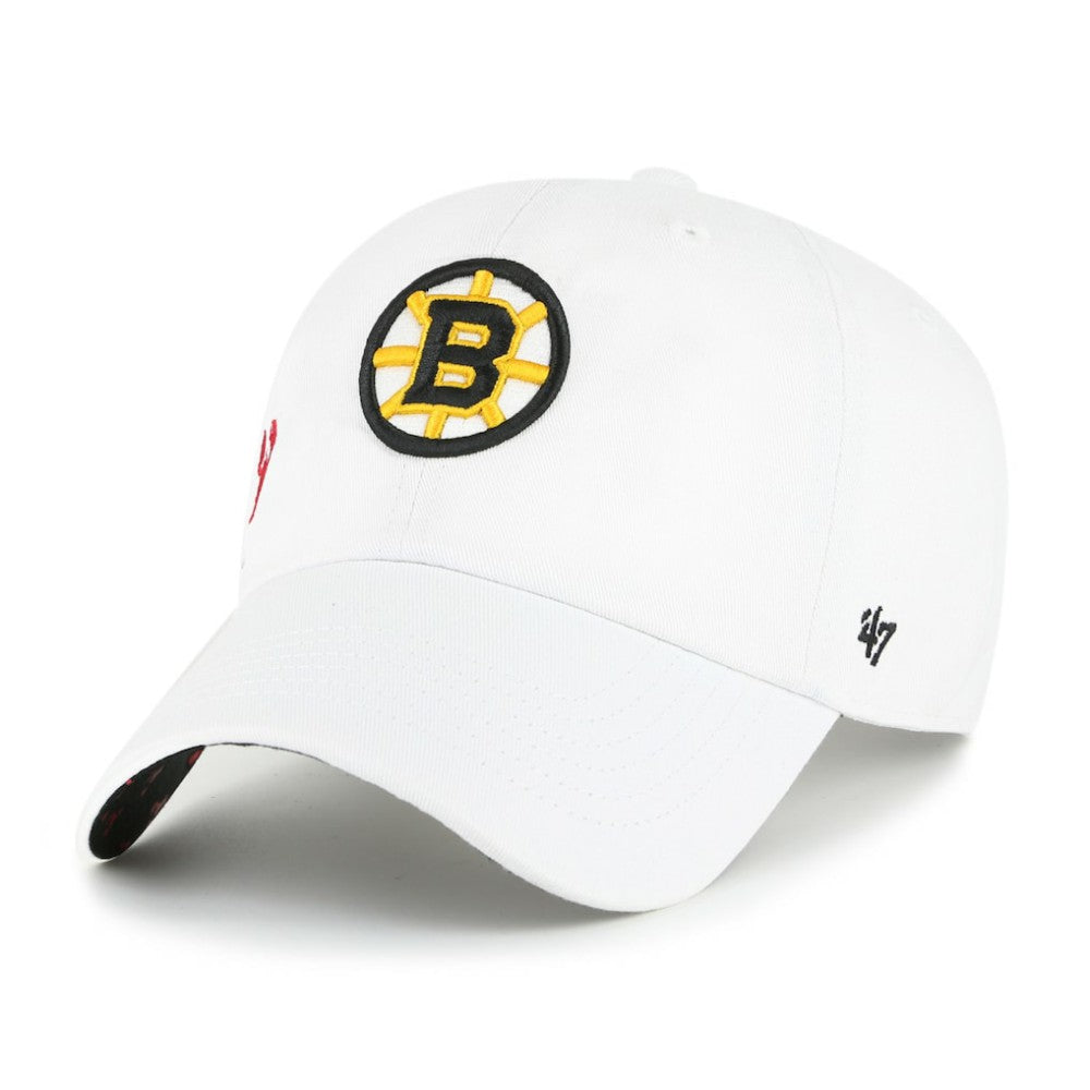 Boston Bruins '47 Women's Confetti Clean Up Adjustable Hat - White | 47 brand on sale