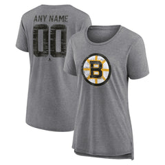 Boston Bruins Women's Heritage Custom Tri-Blend T-Shirt - Gray | NHL sale