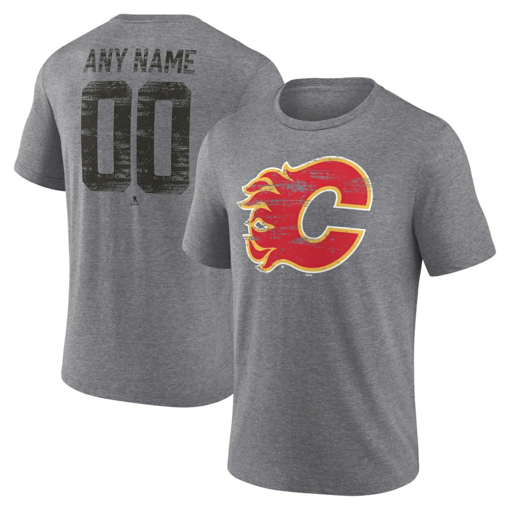 Calgary Flames Heritage Custom Tri-Blend T-Shirt - Gray | NHL online