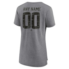 Calgary Flames Women's Heritage Custom Tri-Blend T-Shirt - Gray | NHL on sale
